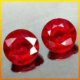***1.60Cts**(2pcs)** PAIR 5.30MM.TOP BLOOD RED RUBY PAIR - SEE ALL MY ITEMS