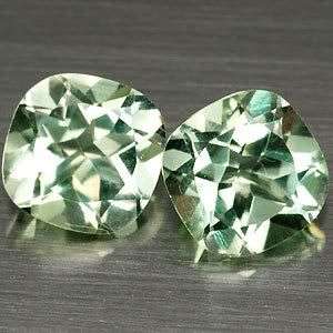 3,70Cts**PAIR***Cushion Cut Natural Green Amethyst Gemstones - SHIPPED FROM WITHIN SOUTH AFRICA