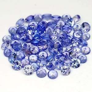 100 PIECES. 5.11Cts***2.20mm Violet Blue Tanzanite Rounds LOT! - 100% Natural tanzanites!