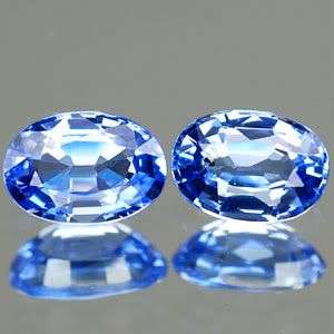 AAA 1.27CTs.*(2pcs) DAZZLING!  Matched Pair Oval Violet Blue Tanzanites - Exact Photos!