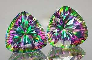 AMAZING PAIR! 5.33ct.**(2pcs) Rich Concave Rainbow Mystic Topaz - Only Natural Earthmined Gemstones!