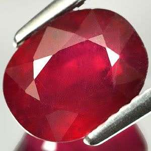AAA 3.46Cts. Natural Oval Cut Top Blood Red Ruby Gemstone - Exact Photos taken of stone!