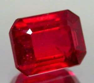2.70Cts.**AAA** Vermillion Red Ruby Emerald Cut Ruby Gemstone - Exact Photos taken of the stone!
