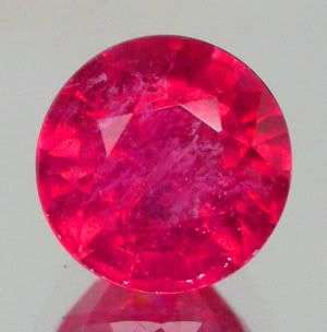 BEAUTIFUL! 1.53ct.AAA Crimson Rose Red Round Cut Ruby Gemstone - Exact Photos taken of the stone!