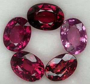 AAA***5.40cts**(5pcs).AAA Purple Pink Rhodolite Garnet SET - 100% Natural earth Mined Gemstones