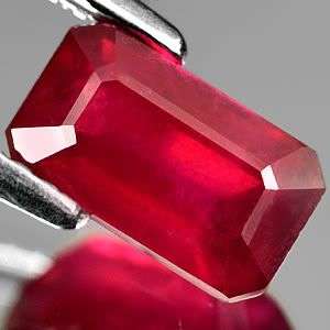 AAA 1.62Ct. Stunning Natural Octagon Cut Blood Red Ruby Gemstone - Exact Photos taken of stone!