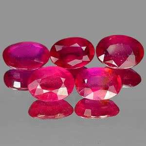 AAA 5.84 Cts***(5 Pcs)** Natural Red Pink Ruby Gemstone LOT - Exact Photos taken of stone!