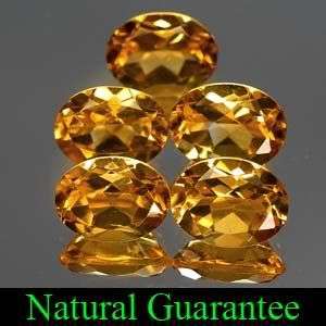 AWESOME! 6.24Cts**(5 Pcs) Flawless Natural Oval Golden Yellow Citrine LOT - 100% Natural