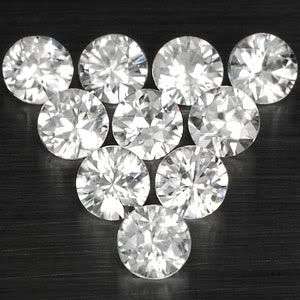 FLAWLESS! 1.69 Cts**10 Pcs** Glistening RBC Natural White Zircon LOT! - 100% Money Back Guarantee!