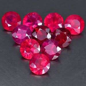 AAA 3.44 Cts**10 Pcs**Natural Blood Red Ruby Gemstone LOT - Exact Photos taken of stone!