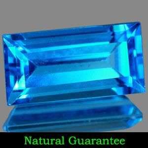 Flawless! 3.36Ct. Baguette Cut Natural Swiss Blue Topaz Gemstone - 100% Natural Earth Mined!