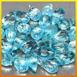 ***25 Pcs**(8.97Cts)**NATURAL PARIBA BLUE COLOUR APATITE BRIOLETTE GEMSTONE LOT - 100% NATURAL