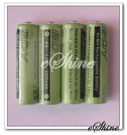 AA X 4 Batteries 2200mAh 1.2V Ni-Mh Rechargeable Battery