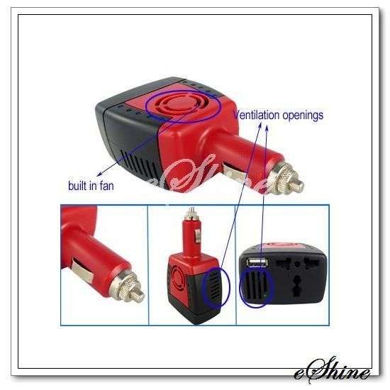 150W Car Power Inverter 12V DC To 220V AC with USB Port