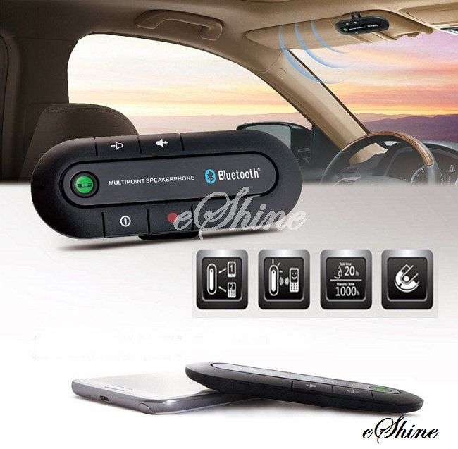 Slim Magnetic Bluetooth Hands Free In Car Wireless Speaker Phone Kit