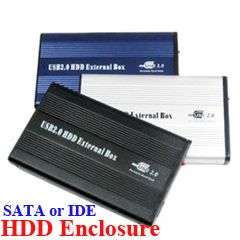 USB 2.0 2.5 HARD DRIVE HDD EXTERNAL CASE ENCLOSURE - For Either SATA or IDE HDD