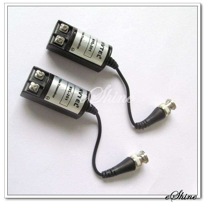 2Pcs CCTV Camera BNC UTP Cat5 Video Balun Transceivers