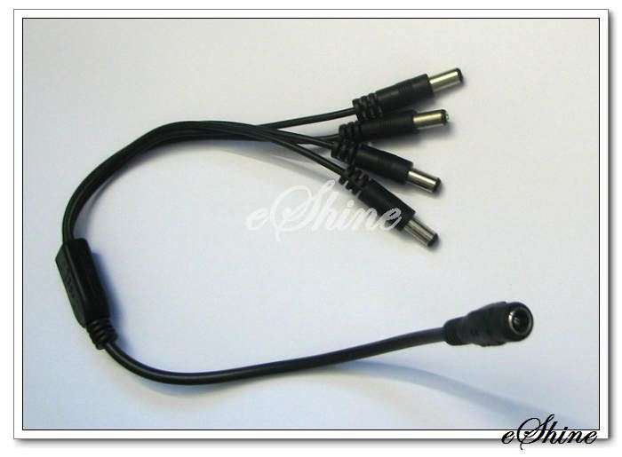 1 to 4 Power Adapter Splitter Cable for Security Camera CCTV System
