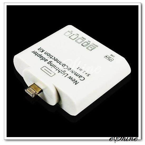 5 in 1 Lighting 8pin SD Card Reader Camera Connection Kit USB Adapter for iPad 4 iPad mini
