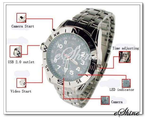 4GB Spy Watch Camera Hidden Video Recorder Mini DVR Camcorder Steel