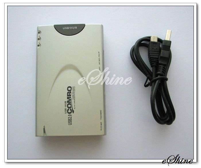 USB 2.0 CARD READER w/ 3 USB PORTS HUB