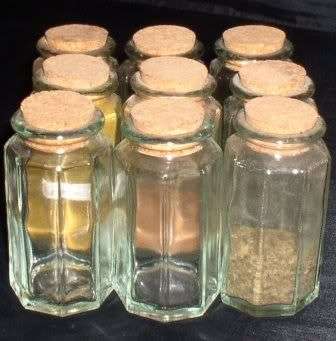 9 Glass Spice Bottles