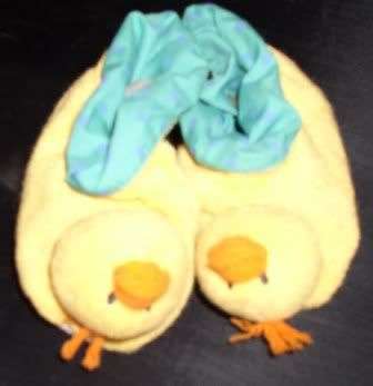 Babies' yellow towelling slippers