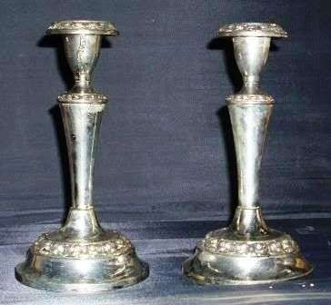 Pair Of Silver-plated Candlesticks