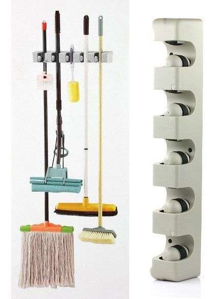 *LOCAL STOCK* 5 Position Mop Brush Broom Holder Wall Mount Hanger Storage Kitchen Rack Tool