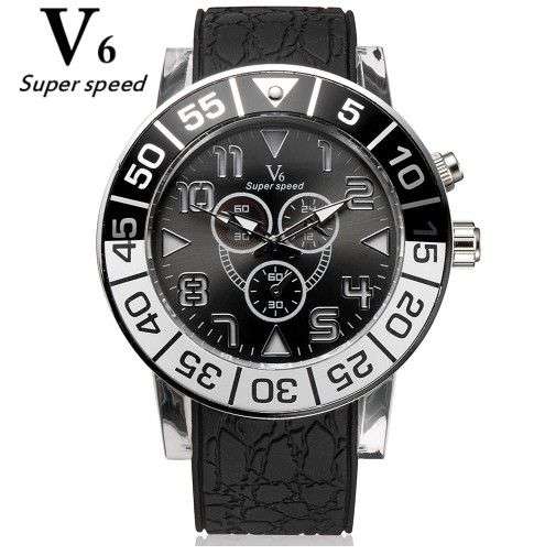 *LOCAL STOCK* Fashion Sport V6 Watch Men Leisure Fashion Tyre Style Watch Senior Strap