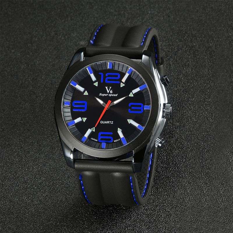 *LOCAL STOCK* Luxury Military Quartz Analog Fashion Mens V6 Sport Large Numbers Wrist watch