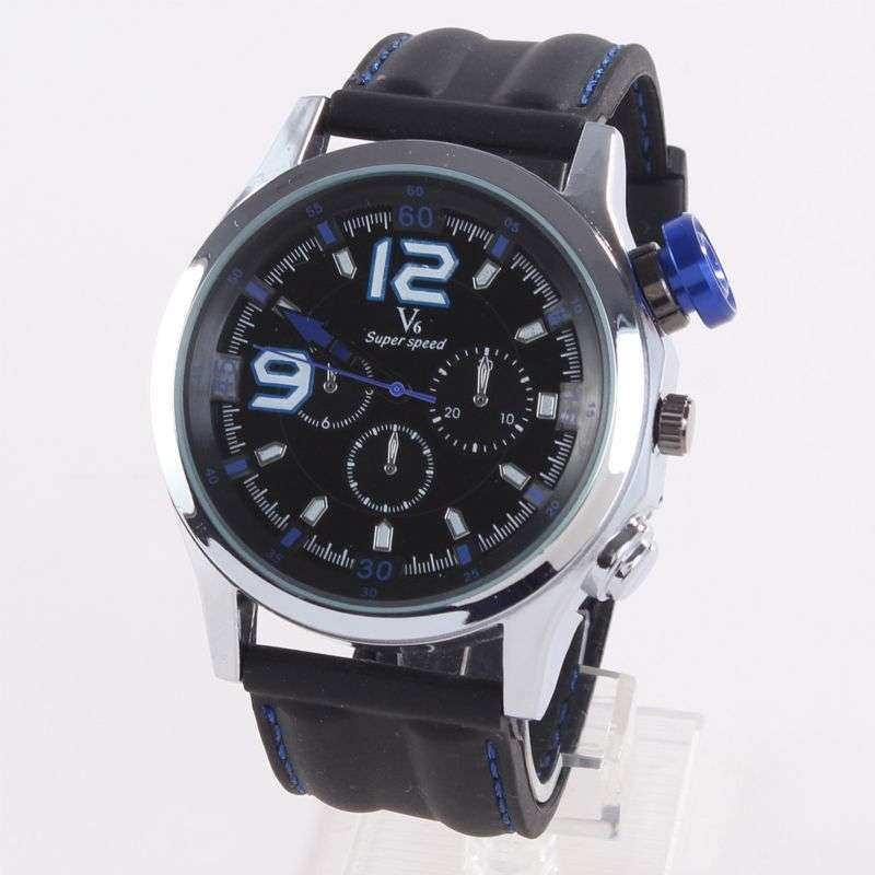 *LOCAL STOCK* Luxury Military Quartz Analog Fashion Mens V6 Sport Large Numbers Wrist watch