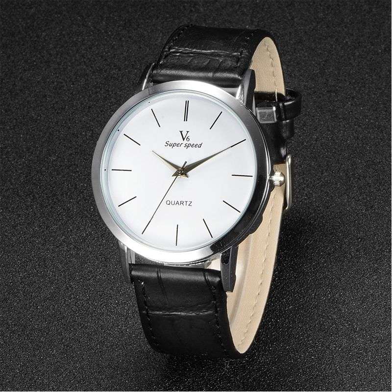 *LOCAL STOCK* Elegance Superspeed V6 Quartz Analog Fashion Business PU Leather Strap Wrist watch