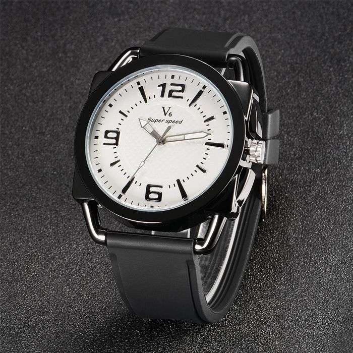 *LOCAL STOCK* Luxury Military Quartz Analog Fashion Mens V6 Sport Large Numbers Wrist watch