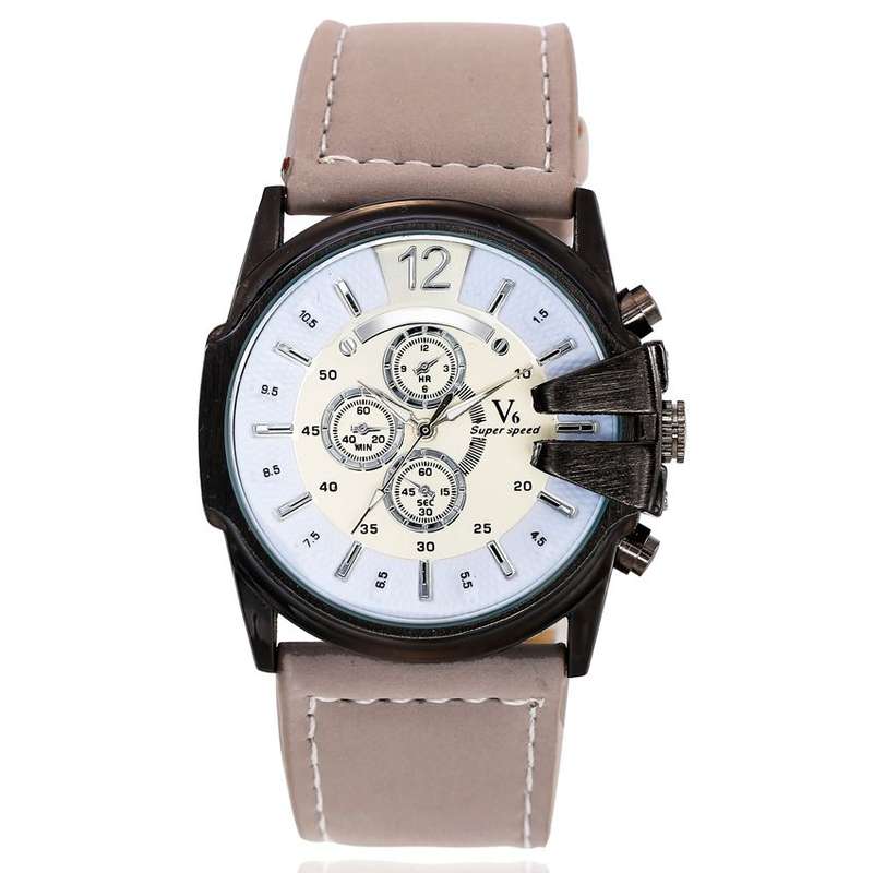 *LOCAL STOCK* Luxury Military Army Quartz Analog Fashion Mens leather Strap V6 Sport Wrist watch