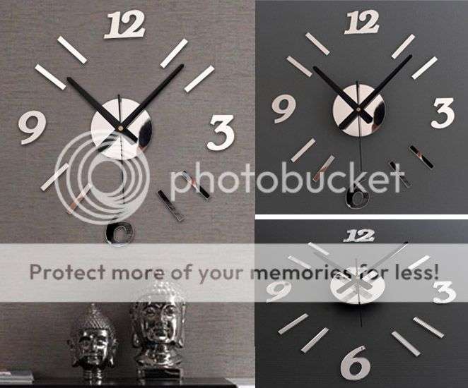 *LOCAL STOCK* Home Office Decor Fashion DIY 3D Wall Clock Mirror Surface Stickers Clock