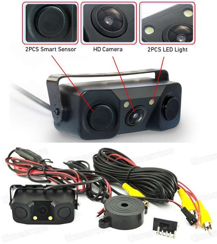 *LOCAL STOCK* 3 in 1 Car Rear View Camera Night Vision Reverse Backup & Parking Sensor for All Car