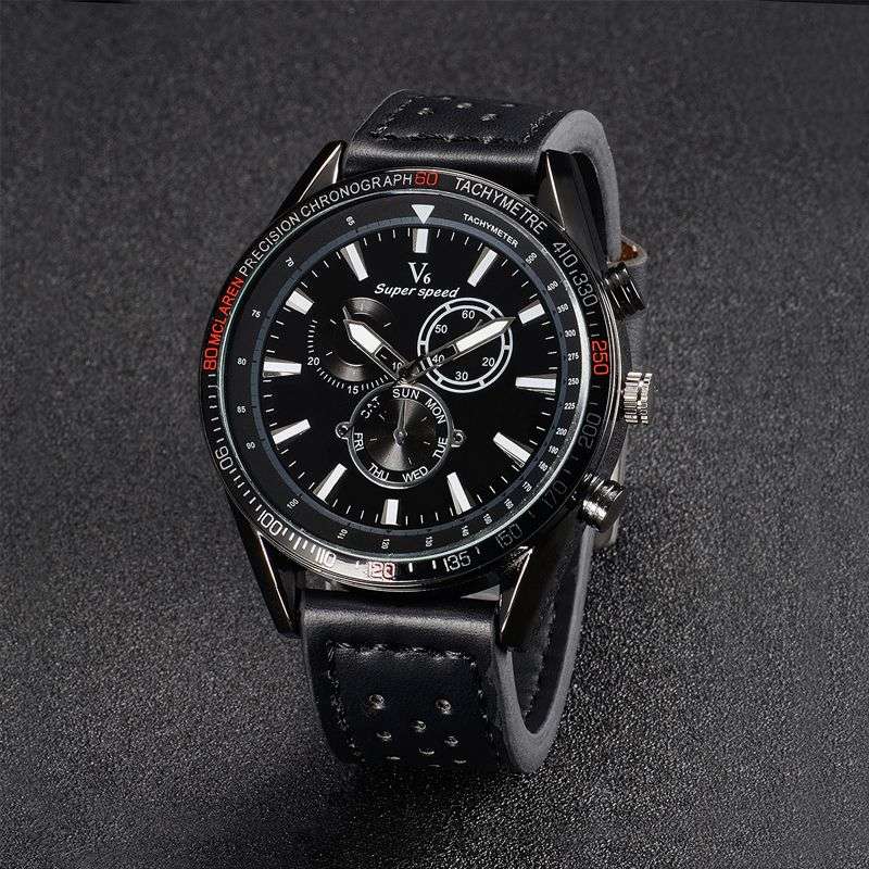 *LOCAL STOCK* Elegant Quartz Analog Fashion Mens V6 Sport Large Numbers Wrist watch