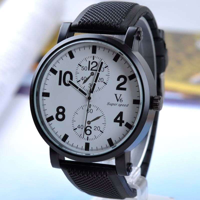 *LOCAL STOCK* Luxury Military Quartz Analog Fashion Mens V6 Sport Large Numbers Wrist watch