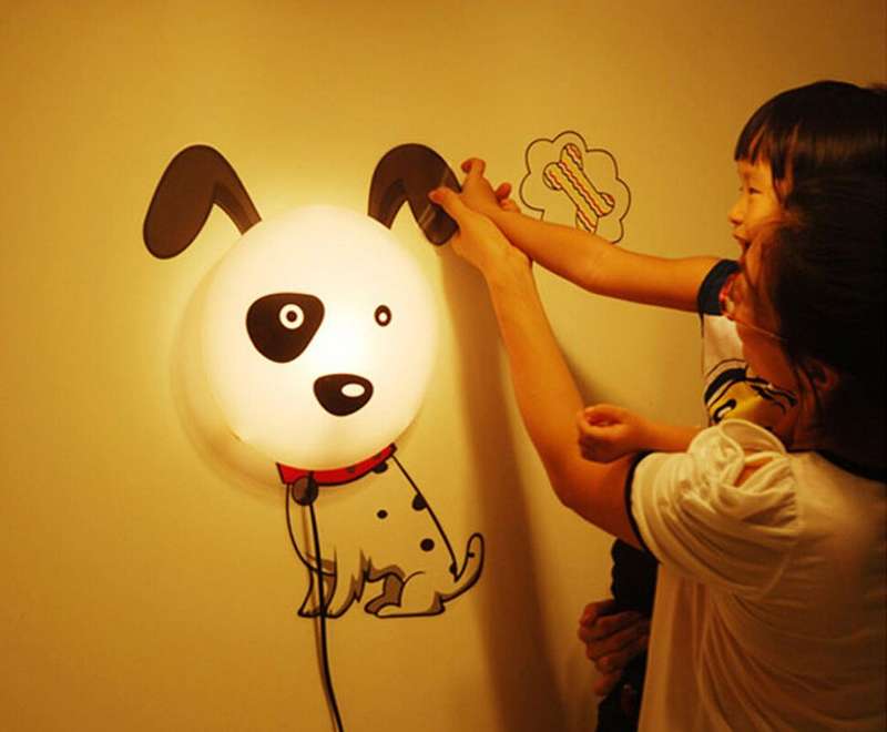 *LOCAL STOCK* Cute Kids Night Light Wall Hanging Lamp with Stickers for Bedroom Plug in Type