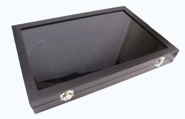 *LOCAL STOCK* New Large 24 Compartment Jewellery Display Glass Top Case Box Jewelry Case Organizer