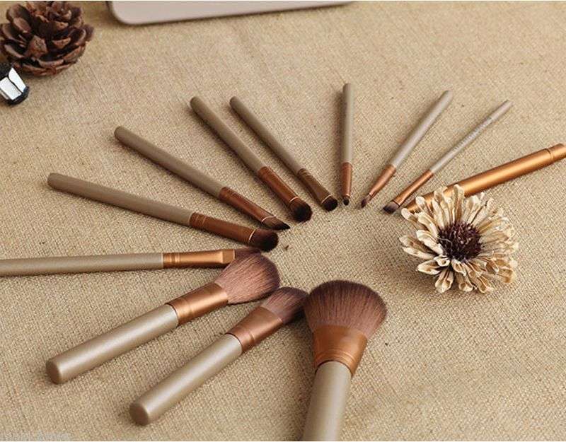 *LOCAL STOCK* Professional Makeup Cosmetic 12pcs Brush Set Gold Metal Tin Box GIFT