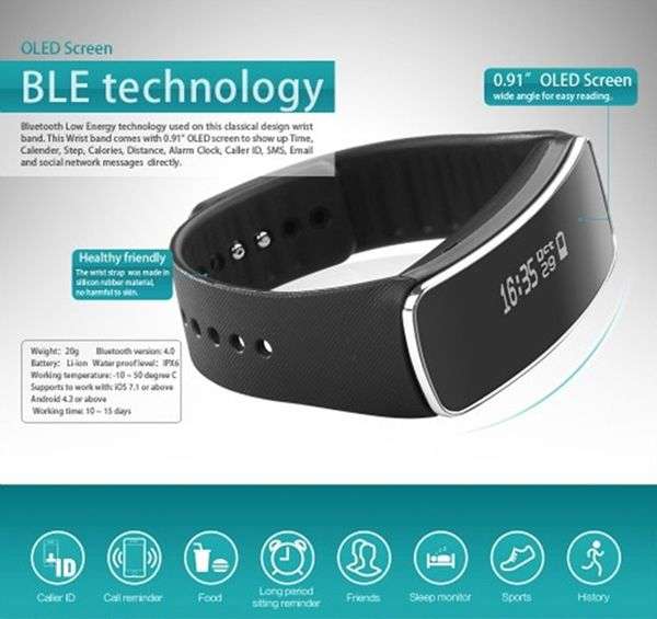 *LOCAL STOCK* V5S Bluetooth 4.0 IPX6 Fitness Tracking, Calories, Sleep Monitor Smart Bracelet