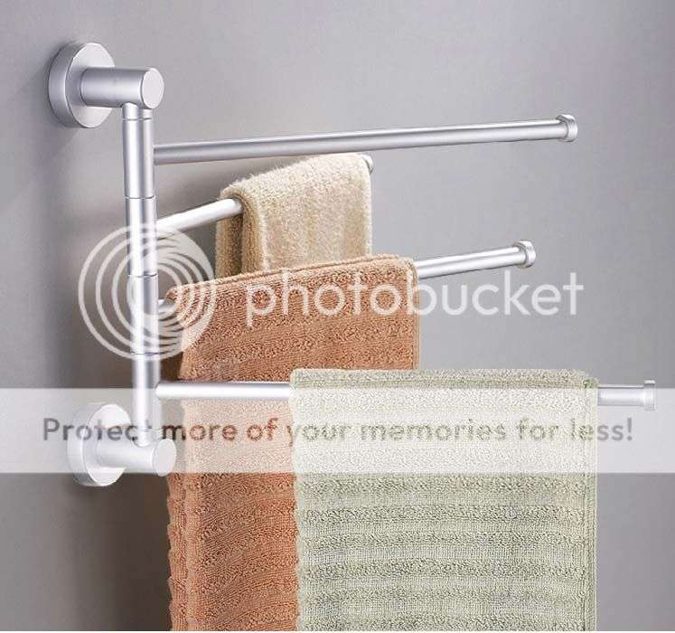 IKEA style towel holder 4 swivel bars Aluminium bath rack rail hanger