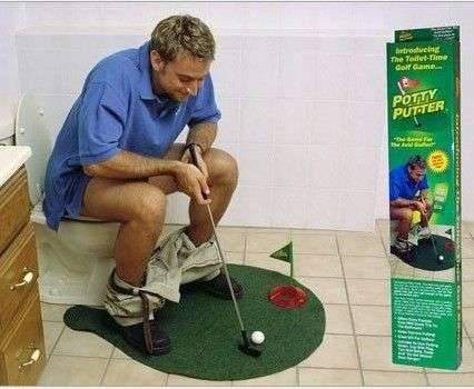 -LOCAL STOCK- New Toilet Bathroom Mini Golf Mat Set Game Putty Potter Novelty Sitting WC Pan