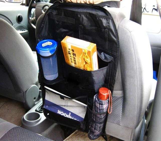 -LOCAL STOCK- BACK SEAT CAR VAN SEAT CHILDRENS ORGANISER TIDY MULTI-POCKET STORAGE ~ BLACK