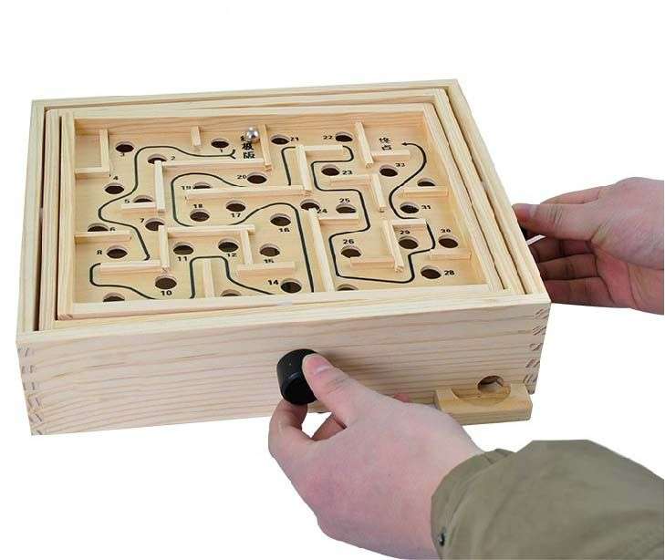 *LOCAL STOCK* Wooden Labyrinth Puzzle Maze Game Kids Toys Creative ~ Gift