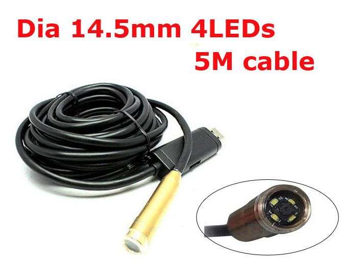 *LOCAL STOCK* 5M 16ft USB Waterproof Inspection Tube Snake Camera Endoscop Borescope 4 LEDs