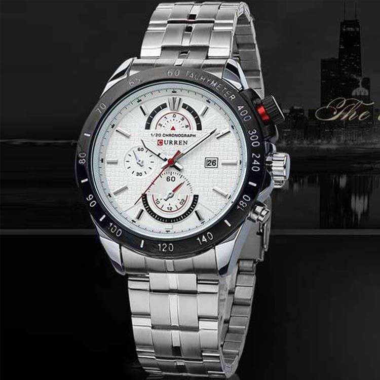 *LOCAL STOCK* CURREN Stainless Steel Strap Analog Date Mens Quartz Watch Casual Watch Men Wristwatch