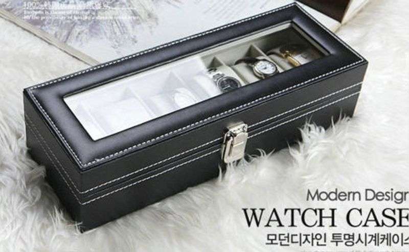 *LOCAL STOCK* Black 6 Grid PU Leather Watch Display Collection Case Box Jewelry Storage Organizer